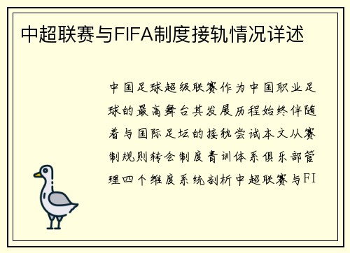 中超联赛与FIFA制度接轨情况详述
